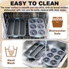 2 PCS Silicone Hamburger Bun Pan and Baguette Pan Set,