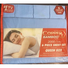 Copper X Sheet Set Queen Size Infused Copper X Bamboo Essence 2000 Seties 6pc