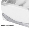 Marble Coasters for Drinks, 6PCS Square Marble White PU Leather