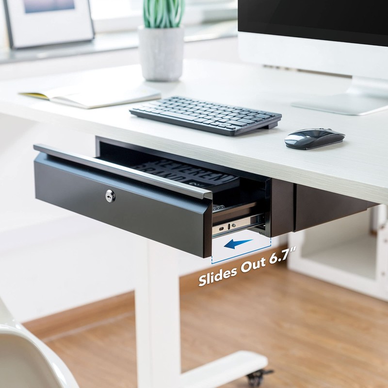 Mount-It! Under Desk Pull-Out Drawer with Lock and 2 Keys