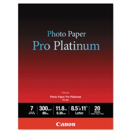 Canon 2768B022 Photo Paper Pro Platinum, 8.5 x 11 Inches, 20 Sheets