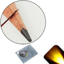 Lighthouse LEDs 12v 0402 Pico SMD Wide Angle Pre-Wired Yellow/Gold LED - Ultra Bright (10v, 11v, 12v, 13v, 14v, 15v, 16v, 17v, 18v) (Pack of 50)