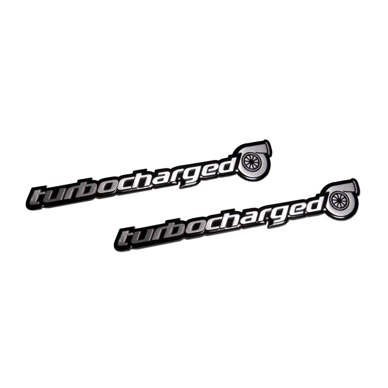 ERPART 2 x (Pair/Set) Turbo TURBOCHARGED Aluminum Emblems Badges for