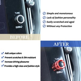 Daeiclru Centre Console Sound Volume Knob Trim Cover Compatible with Subaru WRX 2022-2023, Car Volume Knob Protection Ring, Multimedia Sound Volume Tune Knob Decor Cover Accessories (Red)