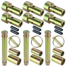 3 Pack TK95029 Cat 1 Quick Hitch Adapter Bushing Kit with S07070200 Cat 1 Top Link Pin Hitch Accessory Heavy Duty Steel Fits for Category I 3-Point Hitch Tractors