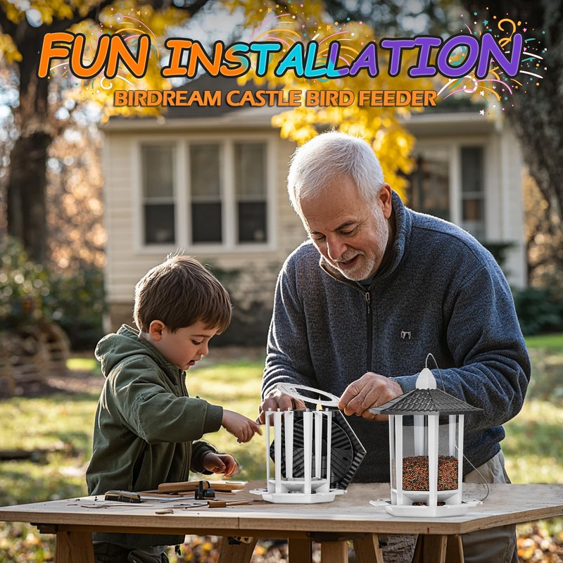 Birdream 2 Pack Bird Feeders for Outdoor Hanging, Retro Pagoda