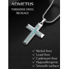 ADMETUS Silver Cross Necklaces for Men Sterling Silver Western Turqupise