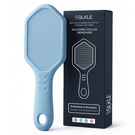 SILKLE Silicone Foot Callus Remover - Nano Glass Foot File for Dead Skin and Cracked Heels - Callus Remover for Feet & Hard Skin - Ergonomic Foot Scrubber & Exfoliator for Soft, Smooth Feet - Blue