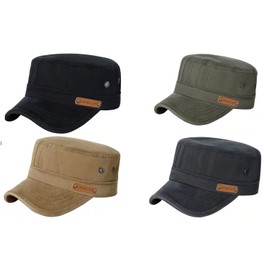 HUA YANG Army Cap Men's Cotton Military Hat Adjustable Baseball Cap Summer Trucker Hat, gray