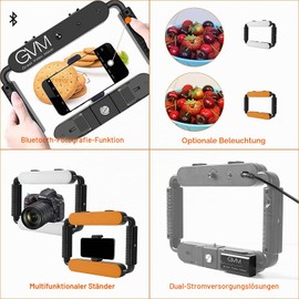 GVM LED Ring Light for Smartphone, 5600 K LED Video Light, Grip Smartphone Video Light Stabiliser, Handheld Influencer Accessories for Film, LED Video Photography, Smartphone, YouTube Photography Lights