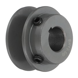 sourcing map BK19-5/8 V-Belt Sheave 5/8"Bore 1.95"OD Single Groove Web Sheave Bored-to-Size Sheave, Cast Iron, Belt Section for 3L or B Belt