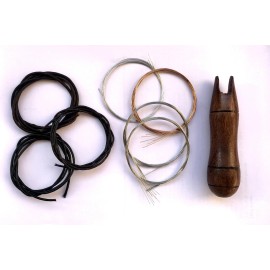 Vadyam Sarangi Combo Accessory Set Including Gut string set, metal string set, wrench