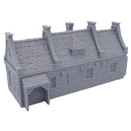 QP3D - Stone House Model Terrain, Wargaming Scenery for Tabletop 15mm Scale, 16-20 Century Medieval European Building for RPG 2WW and Railway Modelling, 3D Paintable (15mm)