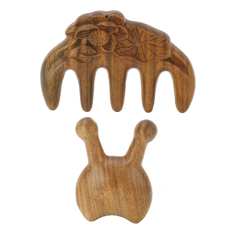 Massage Hair Comb Head Scalp Meridian Comb Y Shape Wooden