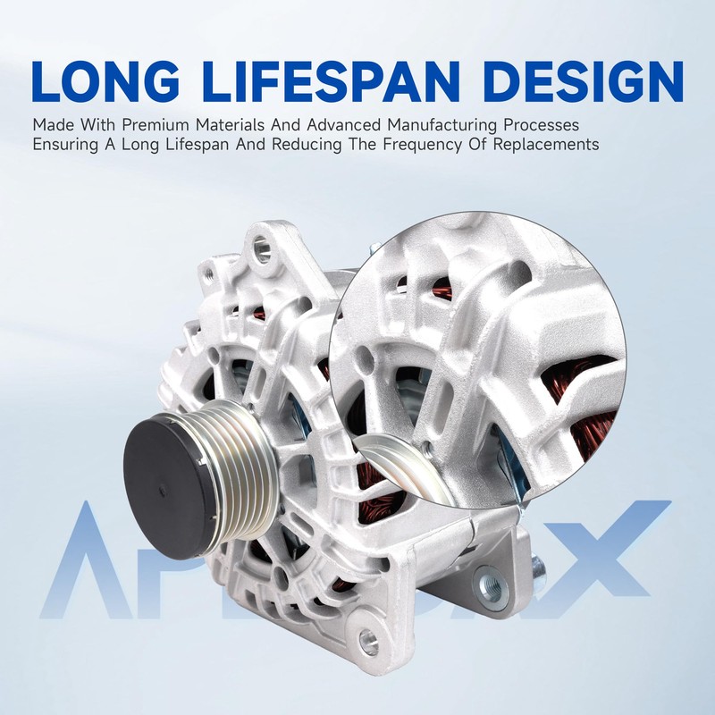APLEDAX High Output Alternator for -Nissan Altima Rogue Sentra 2.5L,