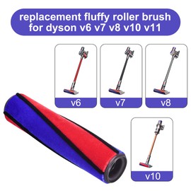 DrRobor Replacement Brush Roller for Dyson V6 V7 V8 V10 V11, Soft Roller Head for Dyson Soft Roller Floor Nozzle # 966488-01
