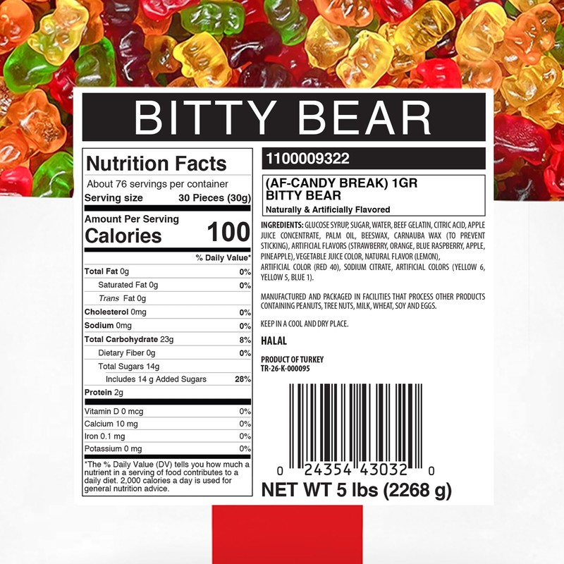 Candy Break Bear Gummy Cubs Candy 5 lbs Share Size