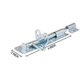 Primes DIY Brenton Strong Sliding Deadbolt Padbolt (4" Zinc) 2 Pieces, Secure Garden Gates, Fences, Shed Doors