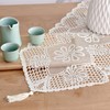 CHENGZI Lace Table Runner White，33X114CM