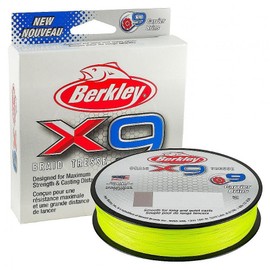 Berkley X9 Lo-Vis Green Braided Fishing Line, 330yd, 50lb, Low-Vis Green