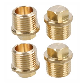 CAVLA 4 Pcs Brass Boat Drain Plug, 1/2" NPT Boat Drain Plug, Garboard Drain Plug, Brass Hull Spare Drain Plug for Bayliner Four Winns Glastron Larson Sea Ray Starcraft
