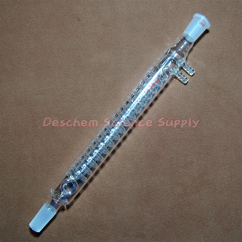 Deschem 300mm,24/40,Glass Spiral Reflux Condenser,New Advance Lab Glassware