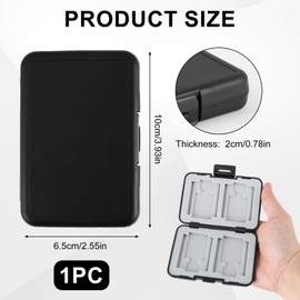 SD Card Holder Memory Card Case Water-Resistant Slim Holder Portable Dust-Proof Hard Micro Sd Card Carrying Box Organizer Keeper Protector Storage 4SD+4TF+4CF Cards Black