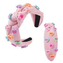 Headband Knot Valentine's Day Headband Women's Heart Headband Girls Children Headband Girls Headband with Bow Hair Band Vintage Pink Headband Women Wide