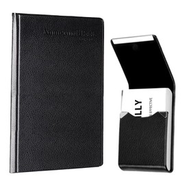 Daphilly Business Card Organizer,Business Card Holder,PU Leather Business Card Case Pocket Card Holders Portable Business Card Holder Book for Men & Women,Credit Card Binder Professional