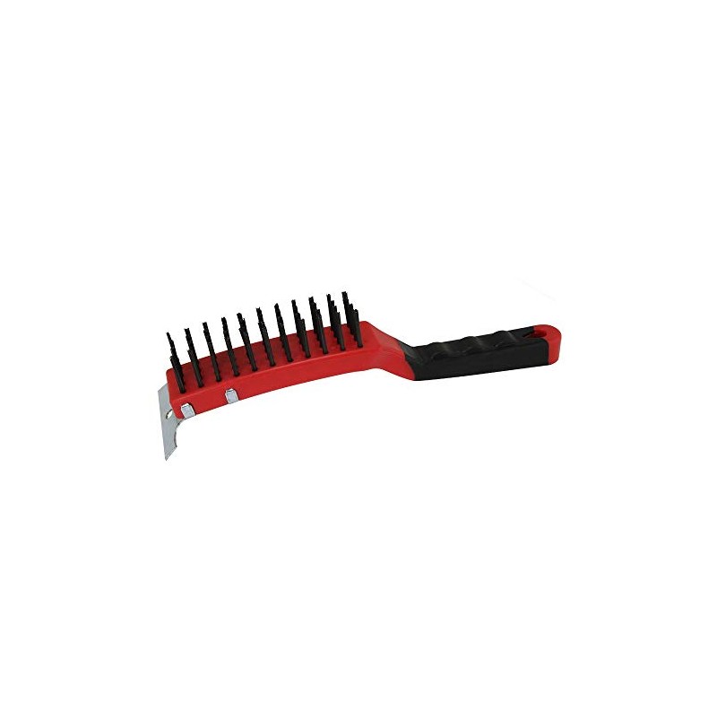 Warner 12" 4x11 Row, Steel Wire Brush with Scraper, 10485