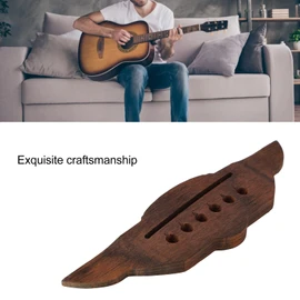 Wooden Guitar Bridge Swallow Shape Rosewood Delicate Acoustic Guitar Bridge Part Replacement