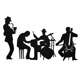 Music Metal Silhouette Music Metal Wall Decoration Saxophone Wall Hanging Cello Wall Art Jazz Drum Wall Decoration for Living Room Bedroom Office Hanging Wotieuns