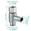Tecmolog 2 PCS 3/8" Tee Fittings Water Line Splitters Stainless