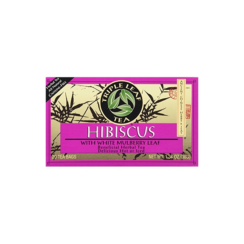 Triple Leaf Tea Bags Hibiscus White Mulberry, 1.34 Oz, 20