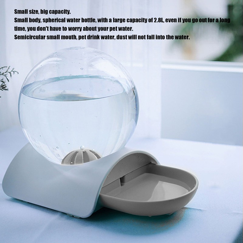 2.8L Pet Gravity Waterer Dispenser Automatic Water Drinking Fountain for