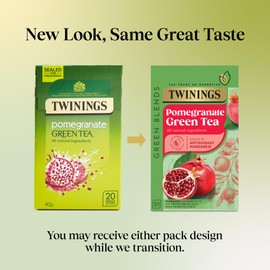 Twinings Green Tea & Pomegranate 80 Tea Bags (Multipack of 4 x 20 Bags)