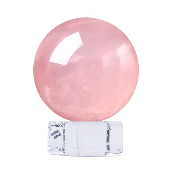 Bola de cristal curativo de cuarzo rosa para rascar, adivinación, meditación, esfera mágica decorativa de cuarzo