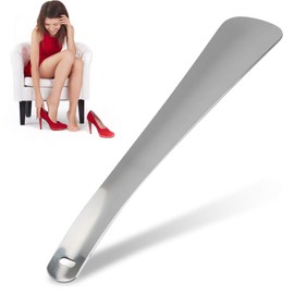 VINGVO Stainless Steel Shoe Horn, Long Handle Professional Stainless Steel Shoe Horn for Seniors Elderly