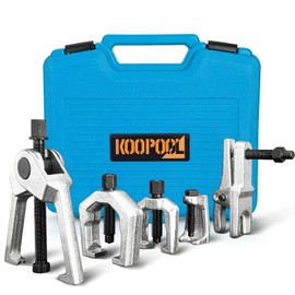 KOOPOOL Ball Joint Separator, Pitman Arm Puller, Tie Rod End Tool,5-in-1 Front End Service Set for Easy Removal of Most Popular Types of Pitman Arms, Tie Rods and Ball Joints(Blue)