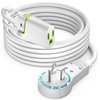 Maximm 360° Rotating Flat Plug Extension Cord 10 ft White,