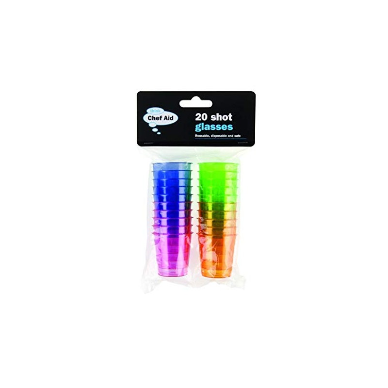 Chef Aid Shot Glasses, Multi-colour, 18 x 11.5 x 4