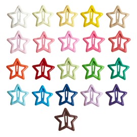 21 Pcs Star Snap Clip For Girl,Cute Star Barrettes Women Simple Metal Snap Clip Headdress Hair Jewelry Accessories,Suitable for girls to clip long hair, curly hair, and short hair in daily life.