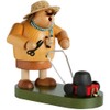 KWO Smoking Man Figurine, Mowing The Lawn, 18 cm, Wood