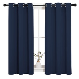 NICETOWN NICETOWN Blackout Draperies Curtains, All Season Thermal Insulated Solid Grommet Top Blackout Curtains/Drapes for Kid's Room (Navy, 1 Pair, 34 x 45 inches)