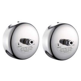 JOOM Retractable Clothesline Indoor Clothes Lines retracting | Heavy Duty for Drying Laundry line|Wall Mounted Stainless Steel 9 Feet(MAX) (Two Pack (Nylon line), Crome ND)