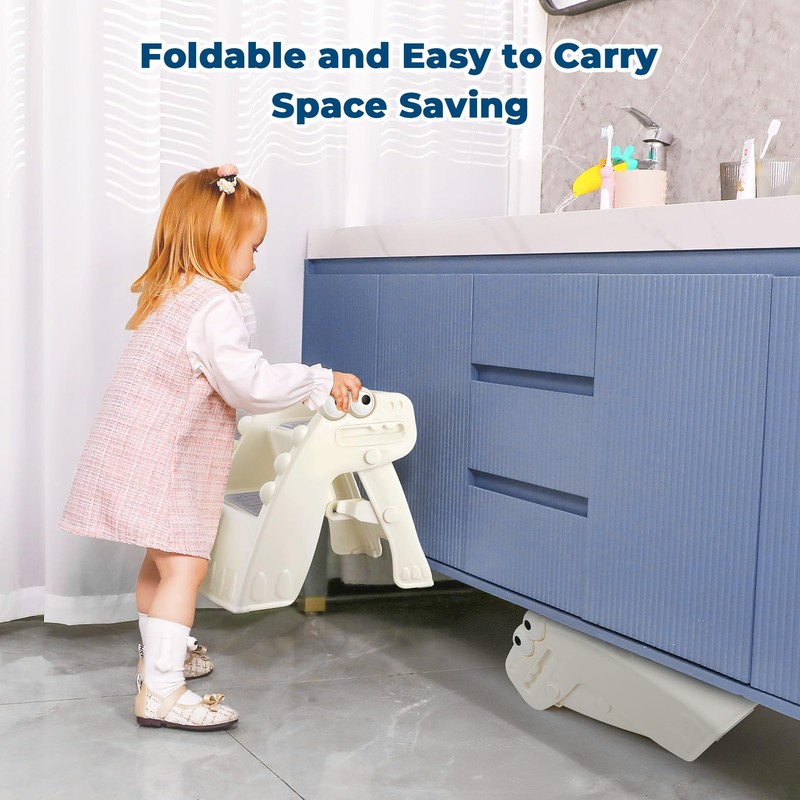 Onasti Toddler Step Stool Foldable Kids Step Stool,Bathroom Stool for