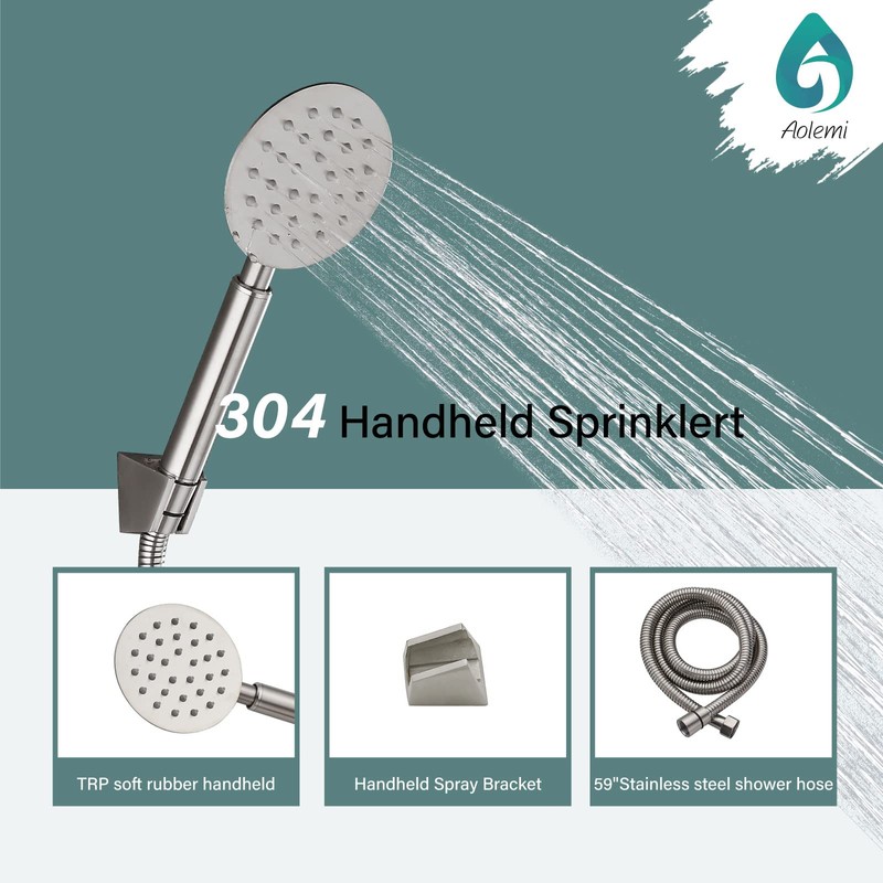 Aolemi Wall Mount Bathtub Faucet with Handheld Sprayer Wall Mounted