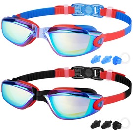 Braylin Kids Swim Goggles, 2-Pack Swimming Goggles for Children, Teens, Boys or Girls, UV Protection Swim Pool Goggle