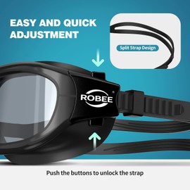 Robee Swimming Goggles, Adult Polarized Swim Goggles for Men Women Youth, Water Pool Glasses