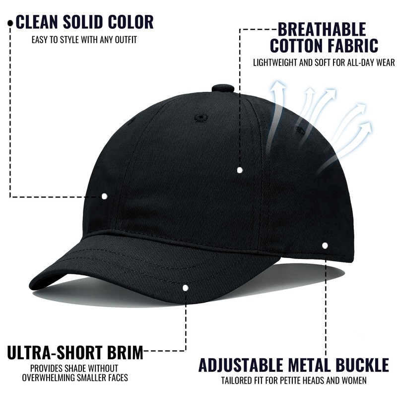 CLAPE Short Bill Baseball Cap Plain Hiphop Dad Hat Cooling